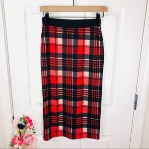 Bobeau stretch plaid pencil skirt size xs
